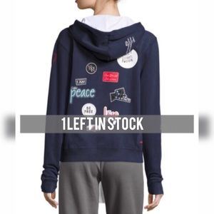 NEW Navy peace love world zip up hoodie